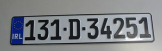 German Black Font on white plate (Single)