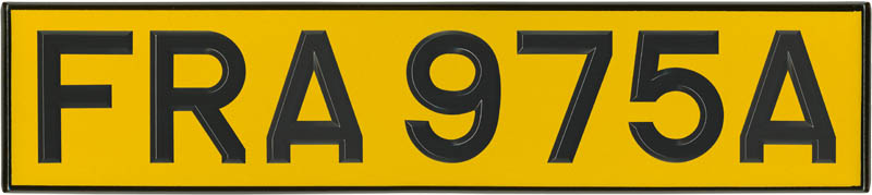  Plastic Rivited Digits Number Plates - Yellow oblong (Single)