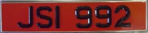  Plastic Rivited Digits Number Plates - Red oblong (Single)