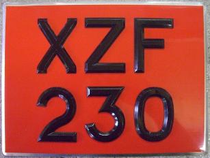  Plastic Rivited Digits Number Plates - Red square (Single)